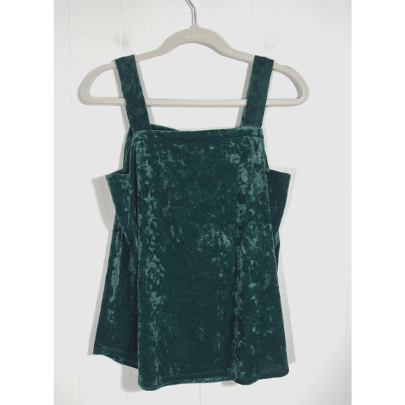 J. Jill Velvet Tank Top Emerald Green Square Neck Size Small Forest Goth New - Picture 2 of 9